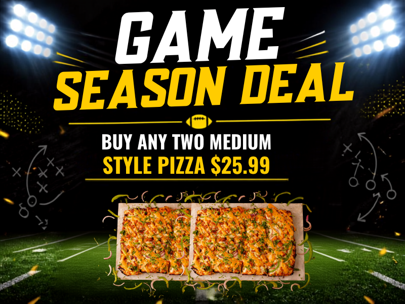 Buy any Two Medium Size Pizza